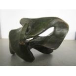 A contemporary bronze abstract sculpture, unsigned, 5 1/8" l