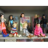 Eleven 1971 Sindy 'Trendy Girl' dolls in good condition marked 033055X at base of head, in various