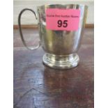 A silver plated christening tankard,
