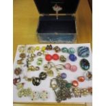 A small quantity of 1960s and 1970s Sweetie style clip on earrings and later costume jewellery