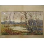 Frank Spenlove - a heathland scene with a pond and trees, watercolour, signed lower left corner, 9