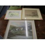 ****** Sandford - landscape with trees and hills to the distance, watercolour signed lower left