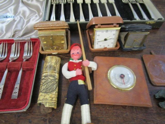 A mixed lot to include a Victorian brass desk bell and a Youngs fishing reel and flies - Image 4 of 5