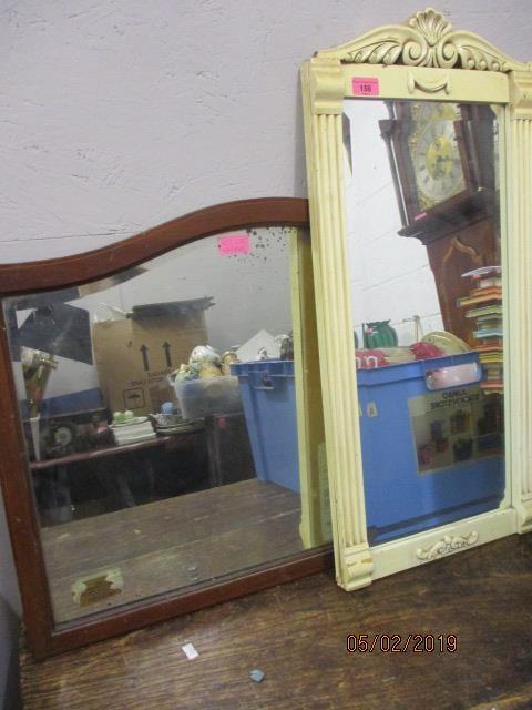 A retro Morris painted mirror, together with a mahogany dressing table mirror