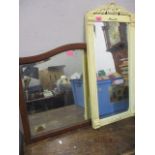 A retro Morris painted mirror, together with a mahogany dressing table mirror