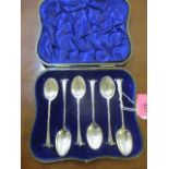 Five silver rat tail pattern table spoons, three by Mappin & Webb, Sheffield 1946 and a pair by