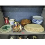 A mixed lot of Victorian and later ceramics to include a Portmeirion game pie dish