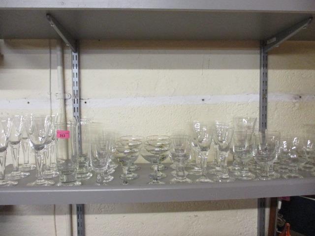 A collection of retro Dartington crystal drinking vessels, A/F and Babycham glasses