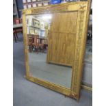 A late 19th century French gilt wall mirror A/F