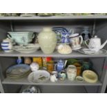 A selection of ceramics to include a Copeland Spode Italian pattern coffee pot, a Quaker Oats