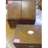 A Victorian rosewood stationary box, together with a rosewood jewellery box inset with an oval