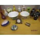 A collection of late 20th century examples of Chinese and Korean vases to include Ebersbach