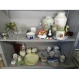 A selection of ceramics and glassware to include a Strathearn paperweight