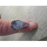 A 9ct yellow gold and natural opal set ring, sponsors mark JHW, Birmingham 1935