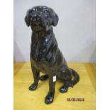 A large Beswick china model of a black Labrador, 13" h