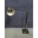 A Herbert Terry & Sons, model 1227, anglepoise lamp in black, designed circa 1938. Wiring has been