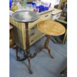 A Victorian circular topped occasional table, together with a 1920s torchere stand