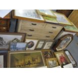 A mixed lot of pictures to include an oil painting depicting a still life and a Vernon Ward print of