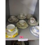 Continental and English teacups and saucers