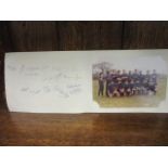 An autographed Preston Grasshoppers RFC photo mount, together with a photograph of the team, a