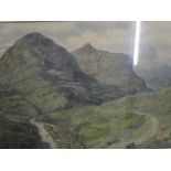 Jack Kape ARAC - Glencoe from the ocean road, landscape, watercolour signed lower right corner,