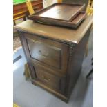 A modern oak two drawer filing cabinet, 36"h x 23 1/2"w