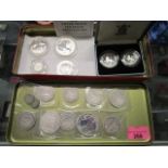 A selection of British and Commonwealth silver coins to include a one and two dollar Bahamas
