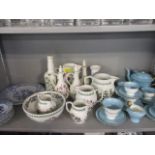 A selection of Portmerion Botanic Gardens table ware, a Susie Cooper teaset and a Dresden blue onion