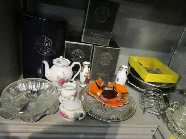 A selection of silver plated, boxed Stuart Crystal and Dartington ware, porcelain and other items - Image 2 of 3