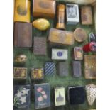 A collection of vesta cases to include two Tunbridge Ware boxes, Mauchline ware boxes, two depicting