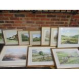 Peter Robinson - Countryside, two prints, signed lower right corner, mounted in gilt frames,