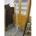 A retro white painted hat stand, 67 1/4" h