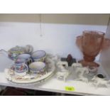 Ceramics, glassware and metalware to include a Poole pottery part breakfast set, two Wedgwood