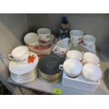 A mixed lot to include a Royal Albert part teaset, a Murano clown and other items