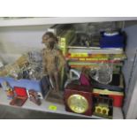 A mixed lot to include a doorstop in the form of Nelson, mobile phones, annuals and other items