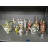 Chinese, Japanese and Continental ceramics to include a pair of miniature pots, a teapot, figures