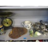 A mixed lot to include a Royal Doulton wall pocket decorated with a raven, Sandland Ware mug, a
