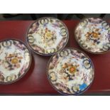 Four mid 19th century Derby 10" soup bowls