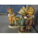 Two Hummel figures of young children circa 1950