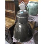 A vintage industrial grey enamelled light fitting Type 7010 28"h