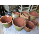 A selection of terracotta garden planters