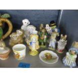 Beswick models of Beatrix Potter characters circa 1960-1970, together with other models to include a