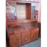 A reproduction large mahogany display unit 77"h x 59"w