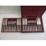 A set of twelve William IV silver Kings pattern dessert knives and forks by George Unite, Birmingham