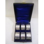 A set of six George V silver napkin rings by Robert Pringle & Sons, Chester 1912/13, each with