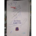 A signed 1976 Anglo American sporting club menu to include various autographs such as Henry