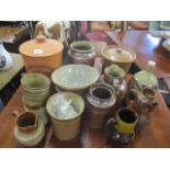 Mixed pottery items to include a terracotta bread bin