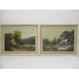 William Stone - Black Park, Nr Stoke Poges, a pair of woodland scenes, each with a cottage, oil on