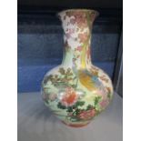 A 20th century Japanese Satsuma vase of shouldered, ovoid form with a long waisted neck and