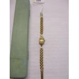 A 9ct gold Art Deco ladies watch